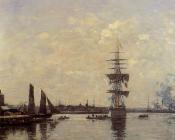 尤金 布丹 : Sailing Boats at Quay